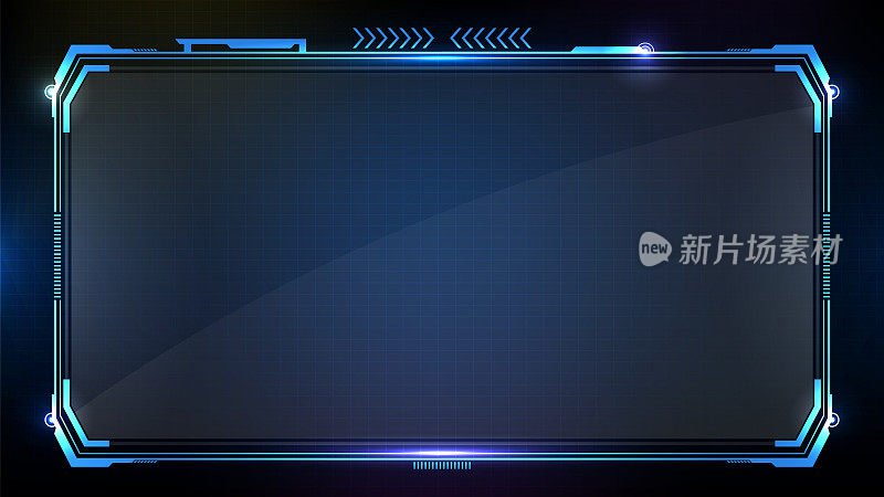 抽象未来的蓝色发光技术科幻框架hud UI背景